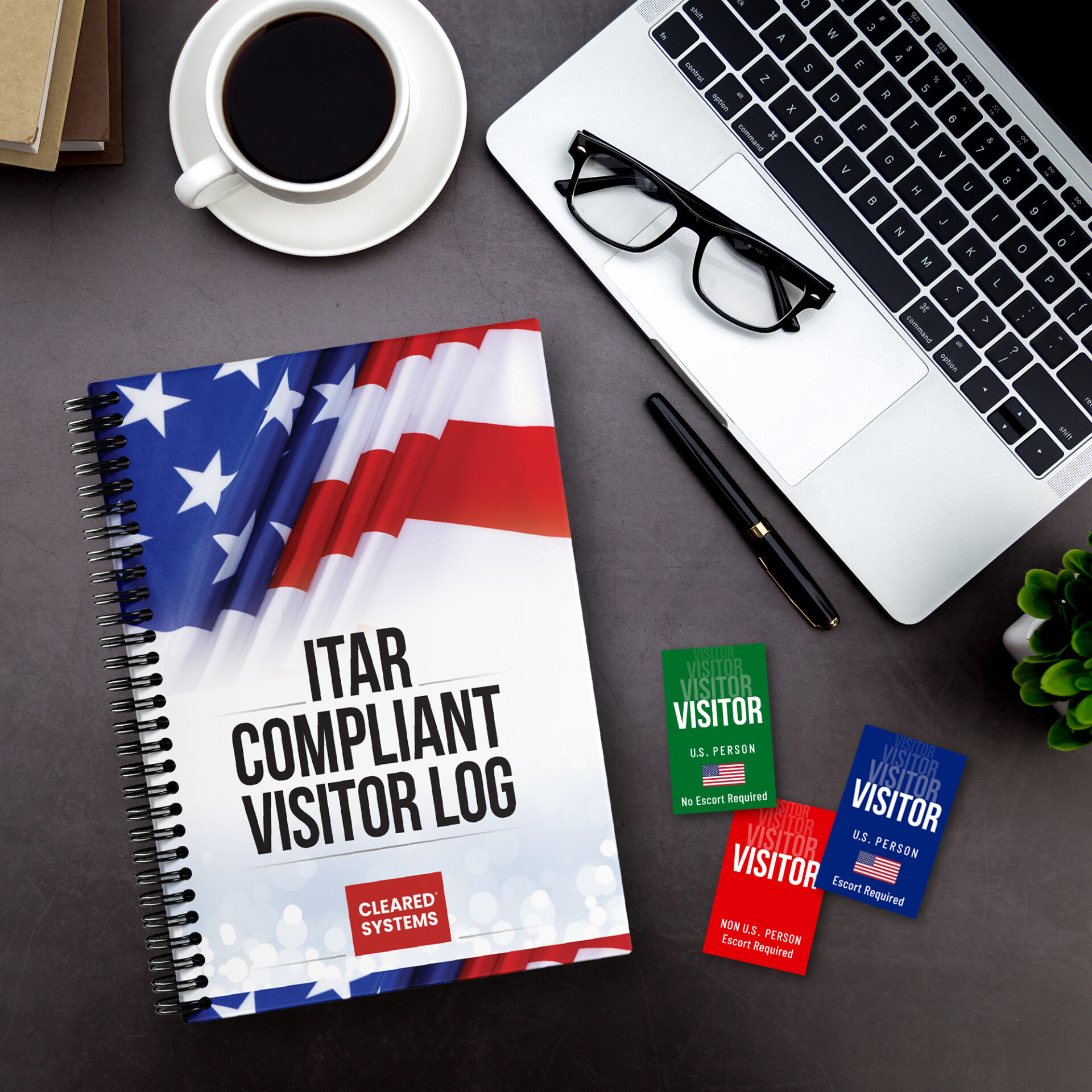 ITAR Compliant Visitor Log Book – 8.5 x 11 inch Visitor Entry Book 100 Pages Meets ITAR Requirements Visitor Sign in Book Log for DIB, Aerospace & Federal Contractors Kit