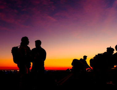 military men in sunset
