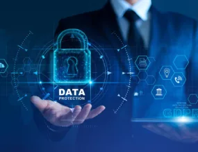 lock with man in data protection