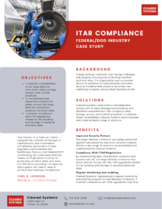 Ensuring ITAR Compliance for Defense Contractors: A Cleared Systems Case Study