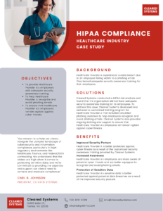 Safeguarding Patient Data with HIPAA Compliance: A Cleared Systems Healthcare Case Study