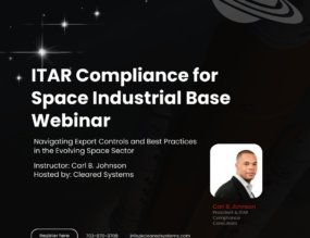 ITAR Compliance for Space Industrial Base Webinar