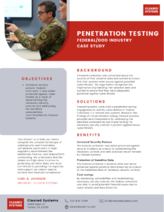 Penetration Testing - Cleared Systems Case Study - Federal-DOD