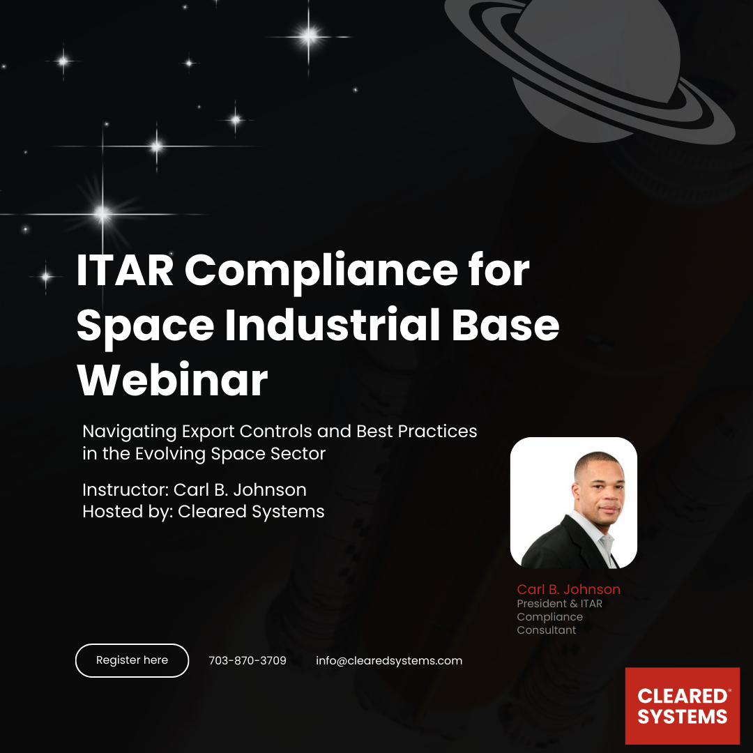 ITAR Compliance for Space Industrial Base Webinar