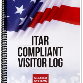 Cleared Systems ITAR Compliant Visitor Log Book - 200 Pages, 8.5" x 11", Spiral, Soft Cover - Detailed Security Sign-In for DIB, Aerospace, & Federal Contractors