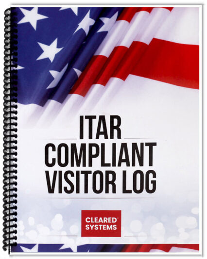 Cleared Systems ITAR Compliant Visitor Log Book - 200 Pages, 8.5" x 11", Spiral, Soft Cover - Detailed Security Sign-In for DIB, Aerospace, & Federal Contractors