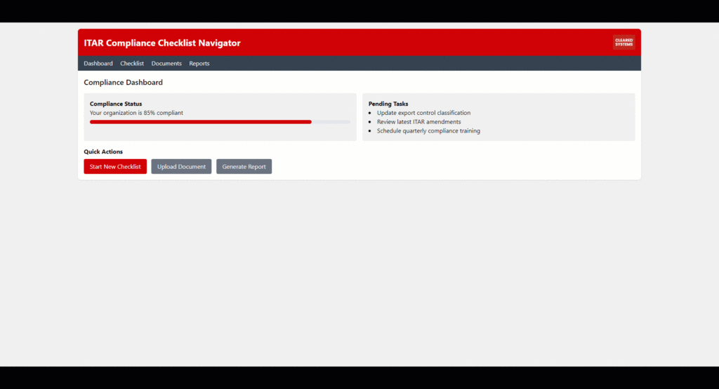ITAR Compliance Checklist Navigator