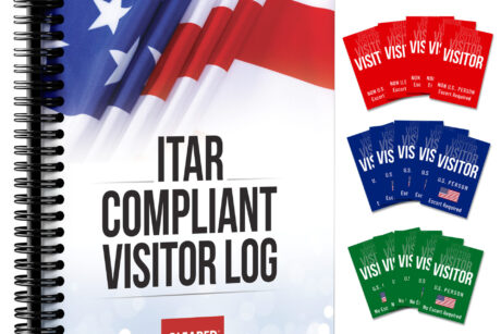 itar log book with itar visitor badges